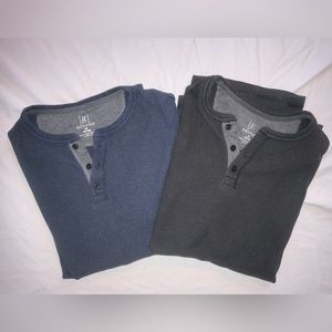 Thermal long sleeve shirts 1-black 1-blue